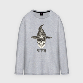 Мужской лонгслив oversize хлопок с принтом Witch в Кировске,  |  | 