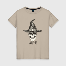 Женская футболка хлопок с принтом Witch в Курске, 100% хлопок | прямой крой, круглый вырез горловины, длина до линии бедер, слегка спущенное плечо | 