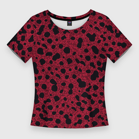 Женская футболка 3D Slim с принтом Пурпурно красный пятнистый ,  |  | Тематика изображения на принте: 
