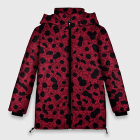 Женская зимняя куртка Oversize с принтом Пурпурно красный пятнистый , верх — 100% полиэстер; подкладка — 100% полиэстер; утеплитель — 100% полиэстер | длина ниже бедра, силуэт Оверсайз. Есть воротник-стойка, отстегивающийся капюшон и ветрозащитная планка. 

Боковые карманы с листочкой на кнопках и внутренний карман на молнии | Тематика изображения на принте: 