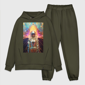 Мужской костюм oversize хлопок с принтом Голографическая девушка из будущего в Ухте,  |  | 