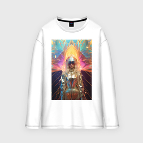 Мужской лонгслив oversize хлопок Голографическая девушка из будущего: в городе Новоалтайск,  |  |