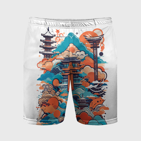 Мужские шорты спортивные с принтом Ancient japan в Белгороде,  |  | 
