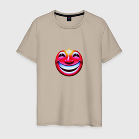 Мужская футболка хлопок с принтом Голливудская улыбка в Белгороде, 100% хлопок | прямой крой, круглый вырез горловины, длина до линии бедер, слегка спущенное плечо. | 