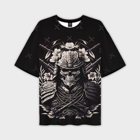 Мужская футболка oversize 3D с принтом Дух японского самурая в Петрозаводске,  |  | Тематика изображения на принте: 