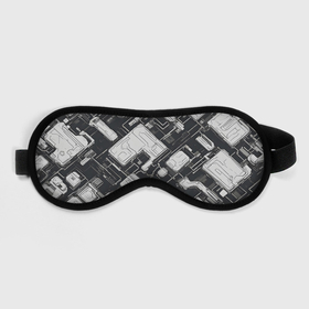 Маска для сна 3D с принтом Полосы Чёрно белые киберпанк в Рязани, внешний слой — 100% полиэфир, внутренний слой — 100% хлопок, между ними — поролон |  | Тематика изображения на принте: 