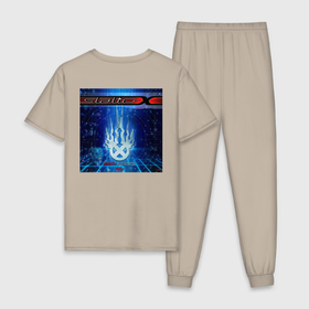Мужская пижама хлопок с принтом Static X Project Regeneration в Курске, 100% хлопок | брюки и футболка прямого кроя, без карманов, на брюках мягкая резинка на поясе и по низу штанин
 | 
