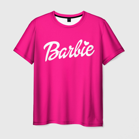 Мужская футболка 3D с принтом Барби розовая в Санкт-Петербурге, 100% полиэфир | прямой крой, круглый вырез горловины, длина до линии бедер | 