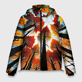 Мужская зимняя куртка 3D с принтом Осенний лес   нейросеть в Кировске, верх — 100% полиэстер; подкладка — 100% полиэстер; утеплитель — 100% полиэстер | длина ниже бедра, свободный силуэт Оверсайз. Есть воротник-стойка, отстегивающийся капюшон и ветрозащитная планка. 

Боковые карманы с листочкой на кнопках и внутренний карман на молнии. | 