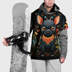 Накидка на куртку 3D с принтом Чихуахуа в стиле Фолк Арт в Курске, 100% полиэстер |  | Тематика изображения на принте: 