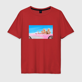 Мужская футболка хлопок Oversize с принтом Барби 2023 в Санкт-Петербурге, 100% хлопок | свободный крой, круглый ворот, “спинка” длиннее передней части | 