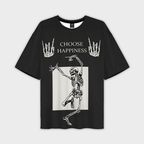 Мужская футболка oversize 3D с принтом Choose happiness в Тюмени,  |  | 