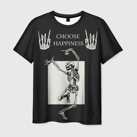 Мужская футболка 3D с принтом Choose happiness в Тюмени, 100% полиэфир | прямой крой, круглый вырез горловины, длина до линии бедер | Тематика изображения на принте: 