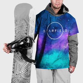 Накидка на куртку 3D с принтом Starfield  space logo в Курске, 100% полиэстер |  | Тематика изображения на принте: 