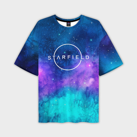 Мужская футболка oversize 3D с принтом Starfield  space logo в Петрозаводске,  |  | 