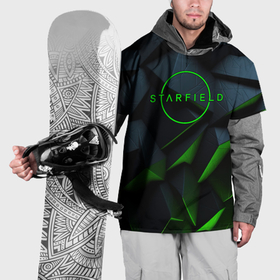 Накидка на куртку 3D с принтом Starfield black green logo в Курске, 100% полиэстер |  | Тематика изображения на принте: 