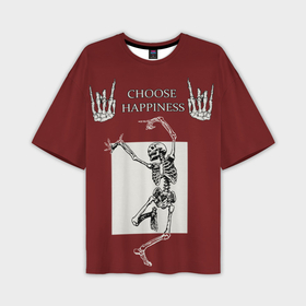 Мужская футболка oversize 3D с принтом Choose happiness в Тюмени,  |  | Тематика изображения на принте: 