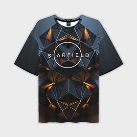 Мужская футболка oversize 3D с принтом Starfield space texture в Петрозаводске,  |  | 