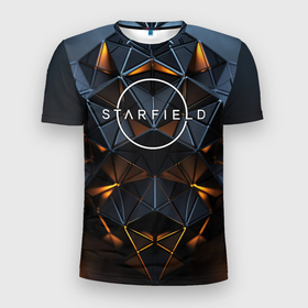 Мужская футболка 3D Slim с принтом Starfield space texture , 100% полиэстер с улучшенными характеристиками | приталенный силуэт, круглая горловина, широкие плечи, сужается к линии бедра | 