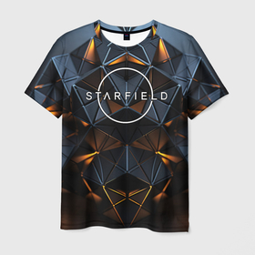 Мужская футболка 3D с принтом Starfield space texture в Санкт-Петербурге, 100% полиэфир | прямой крой, круглый вырез горловины, длина до линии бедер | Тематика изображения на принте: 