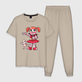 Мужская пижама хлопок с принтом Цирковая Малышка в Петрозаводске, 100% хлопок | брюки и футболка прямого кроя, без карманов, на брюках мягкая резинка на поясе и по низу штанин
 | 
