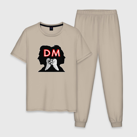 Мужская пижама хлопок с принтом Depeche Mode   Dave and Martin в Санкт-Петербурге, 100% хлопок | брюки и футболка прямого кроя, без карманов, на брюках мягкая резинка на поясе и по низу штанин
 | 