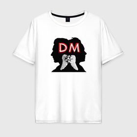 Мужская футболка хлопок Oversize с принтом Depeche Mode   Dave and Martin в Курске, 100% хлопок | свободный крой, круглый ворот, “спинка” длиннее передней части | 