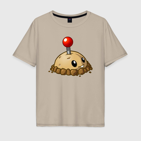 Мужская футболка хлопок Oversize с принтом Картофельная мина в Кировске, 100% хлопок | свободный крой, круглый ворот, “спинка” длиннее передней части | 