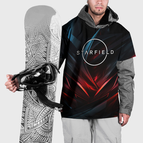 Накидка на куртку 3D с принтом Starfield  abstract logo в Петрозаводске, 100% полиэстер |  | 