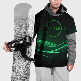 Накидка на куртку 3D с принтом Starfield green logo в Петрозаводске, 100% полиэстер |  | 