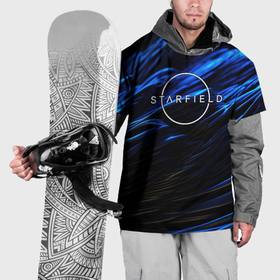 Накидка на куртку 3D с принтом Starfield logo blue background в Курске, 100% полиэстер |  | 