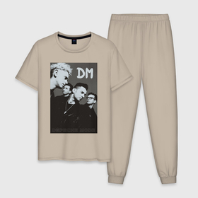 Мужская пижама хлопок с принтом Depeche Mode 90 Violator в Санкт-Петербурге, 100% хлопок | брюки и футболка прямого кроя, без карманов, на брюках мягкая резинка на поясе и по низу штанин
 | 