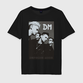 Мужская футболка хлопок Oversize с принтом Depeche Mode 90 Violator в Белгороде, 100% хлопок | свободный крой, круглый ворот, “спинка” длиннее передней части | 