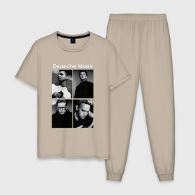 Мужская пижама хлопок с принтом Depeche Mode Violator 2 в Курске, 100% хлопок | брюки и футболка прямого кроя, без карманов, на брюках мягкая резинка на поясе и по низу штанин
 | Тематика изображения на принте: 