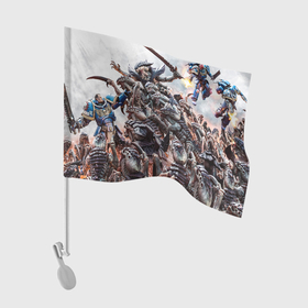 Флаг для автомобиля с принтом Космодесантники против роя , 100% полиэстер | Размер: 30*21 см | 