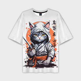 Мужская футболка oversize 3D с принтом Ninja cat shindo в Тюмени,  |  | Тематика изображения на принте: 