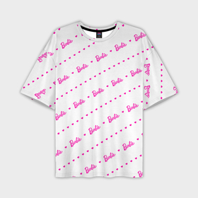 Мужская футболка oversize 3D с принтом Барби паттерн   логотип и сердечки ,  |  | Тематика изображения на принте: 