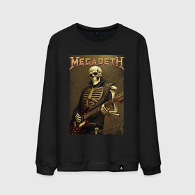 Мужской свитшот хлопок с принтом Megadeth   skeleton   heavy metal в Тюмени, 100% хлопок |  | Тематика изображения на принте: 