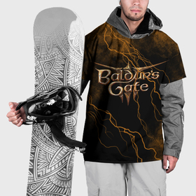 Накидка на куртку 3D с принтом Врата Балдура молния в Кировске, 100% полиэстер |  | 