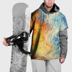Накидка на куртку 3D с принтом Вода и пламя абстракция в Тюмени, 100% полиэстер |  | Тематика изображения на принте: 