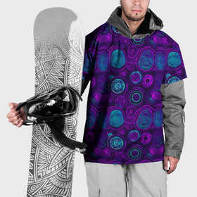 Накидка на куртку 3D с принтом Неоновые круги узор в Кировске, 100% полиэстер |  | Тематика изображения на принте: 
