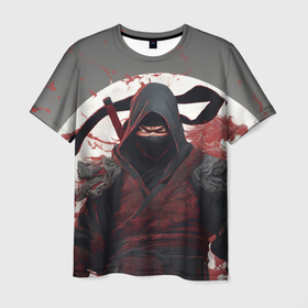 Мужская футболка 3D с принтом Слепой воин ниндзя в Кировске, 100% полиэфир | прямой крой, круглый вырез горловины, длина до линии бедер | 