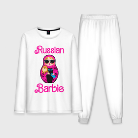 Мужская пижама с лонгсливом хлопок с принтом Барби русская в Белгороде,  |  | 