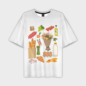 Мужская футболка oversize 3D с принтом Продукты питания   здоровая еда ,  |  | Тематика изображения на принте: 