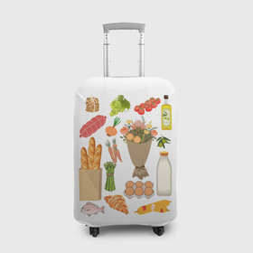 Чехол для чемодана 3D с принтом Продукты питания   здоровая еда , 86% полиэфир, 14% спандекс | двустороннее нанесение принта, прорези для ручек и колес | 