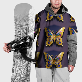 Накидка на куртку 3D с принтом Золотая бабочка паттерн в Курске, 100% полиэстер |  | Тематика изображения на принте: 