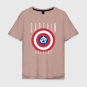 Мужская футболка хлопок Oversize с принтом Капитан анархия в Курске, 100% хлопок | свободный крой, круглый ворот, “спинка” длиннее передней части | 