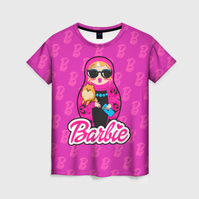 Женская футболка 3D с принтом Девушка Барби в Белгороде, 100% полиэфир ( синтетическое хлопкоподобное полотно) | прямой крой, круглый вырез горловины, длина до линии бедер | 