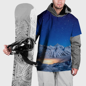 Накидка на куртку 3D с принтом Зима и космос , 100% полиэстер |  | 