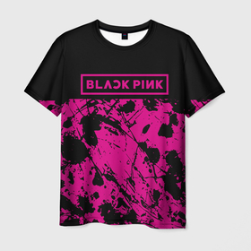 Мужская футболка 3D с принтом Black pink   emblem   pattern   music в Екатеринбурге, 100% полиэфир | прямой крой, круглый вырез горловины, длина до линии бедер | 